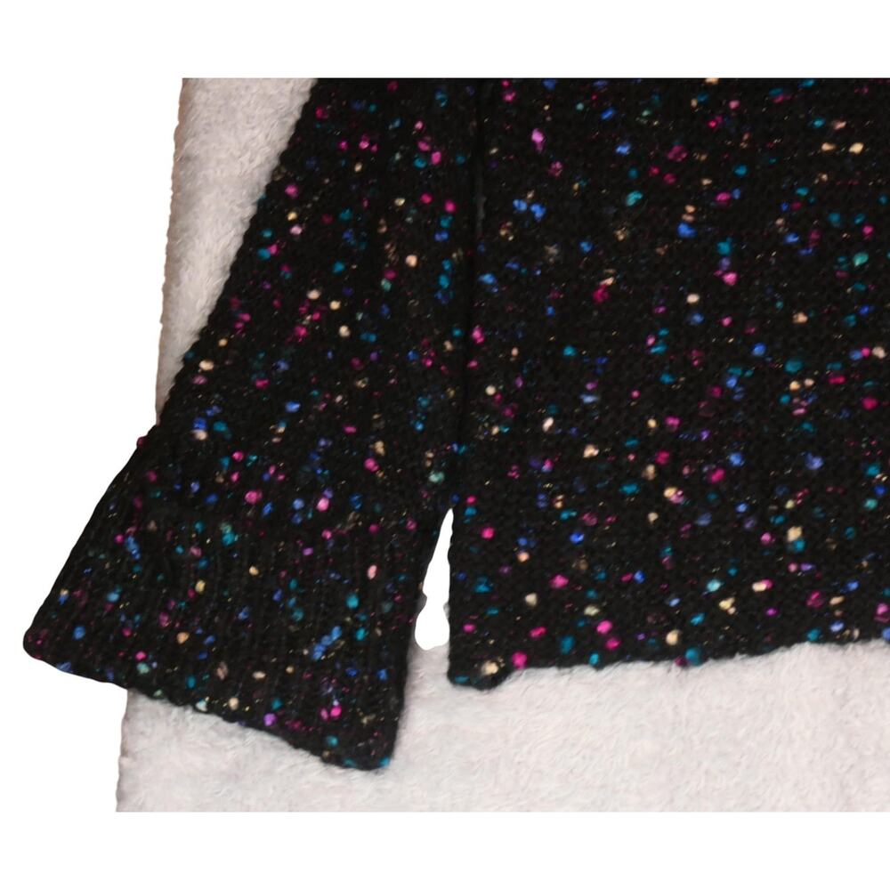 Maeve Anthropologie Sweater Womens XS Black Confetti Chunky Bell Sleeve Oversize - Picture 6 of 13